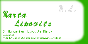 marta lipovits business card