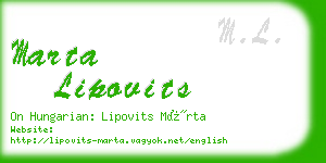 marta lipovits business card